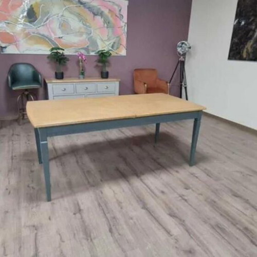 Wooden dining table new with gray legs