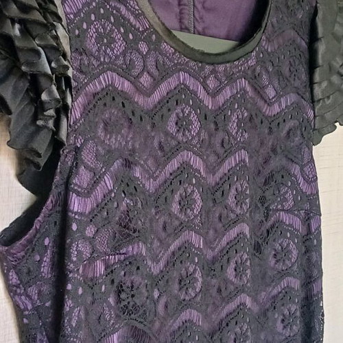 Evening purple dress ZIC ZAC with lace and satin details like new