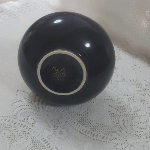 Lindner Bavaria vintage cobalt blue vase with gold threads