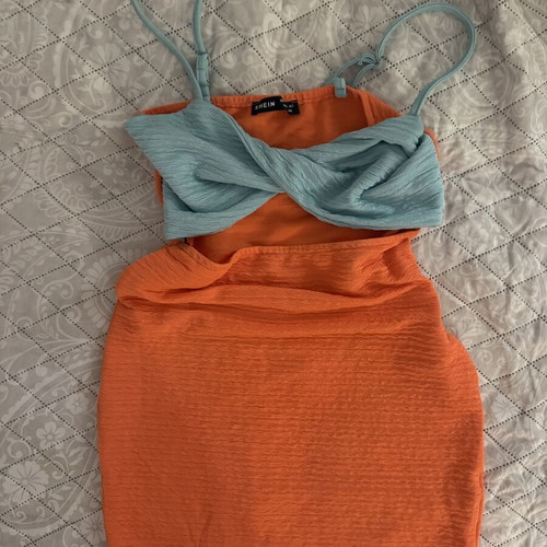 Shein Mini Summer Dress like new, blue and orange, size S
