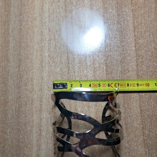 Steel wide bracelet cuff new, silver