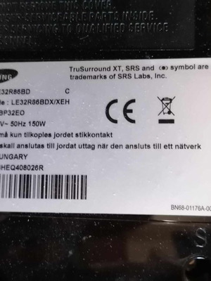 Πλακέτες Samsung Model LE32R86BD μεταχειρισμένες για 32” με σπασμένη οθόνη