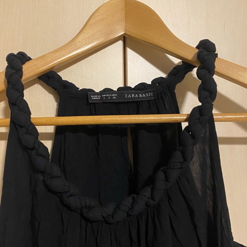 Zara black maxi cotton dress like new, ancient Greek style
