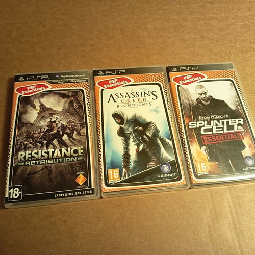 Psp games like new with Resistance Retribution, Assassin's Creed Bloodlines, Splinter Cell