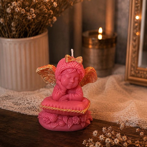 Angel candles set new, pink dream with golden details