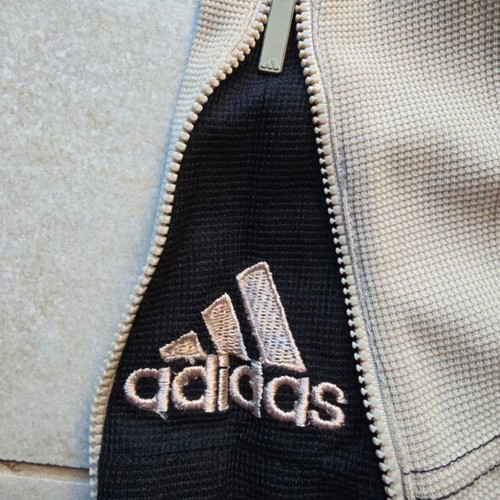 Adidas Vintage 90s Football Jersey Style T-Shirt, Black Beige, Large
