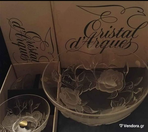  set froutosalatas/ pagotou Cristal D'arques "Lucia" France 1970