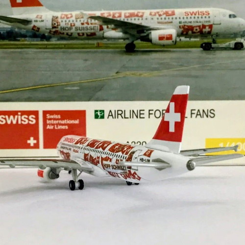 Herpa Airbus A320 Swiss collectible model airplane 1/400 scale new