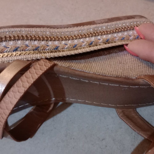 Exe platform sandals used, beige and brown, size 40