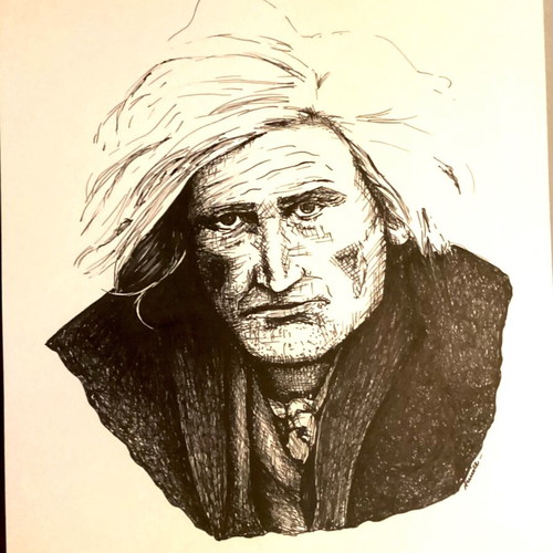 Man Sketch original on acid free watercolor paper 29.7x41cm new