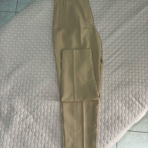 Beige Zara fabric pants office style, straight cut, like new, size M