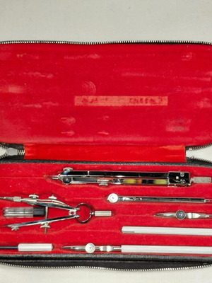 Vintage KIN technical drawing set used, complete