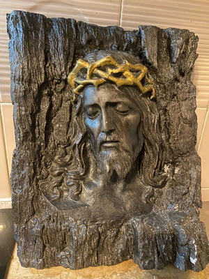 Christ image like new, handmade with fresco technique 30x40 cm