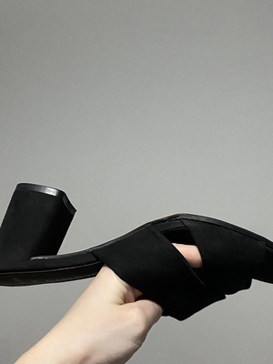 Marco Tozzi mules new, suede, size 38, black