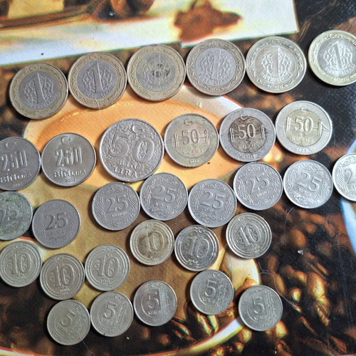 Lot of 31 used coins from Turkey