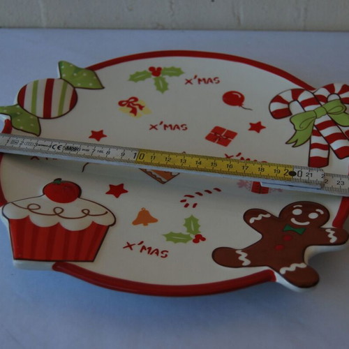 Christmas decorative plate like new, 24 cm diameter