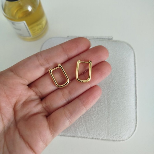 Rectangular hoops gold plated, new