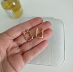 Rectangular hoops gold plated, new