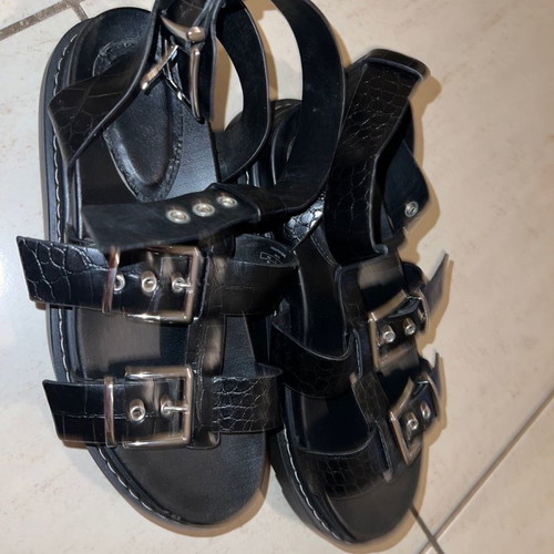 Bershka sandals used, size 38, black