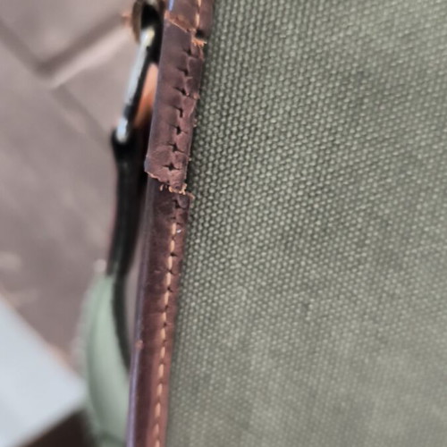Burberry vintage crossbody bag used, khaki canvas and leather