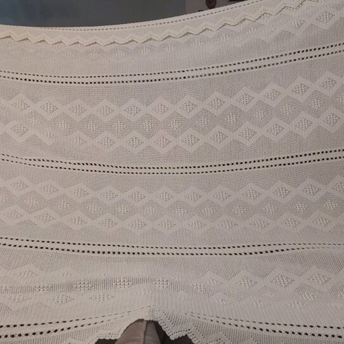 Handmade white double crochet blanket new