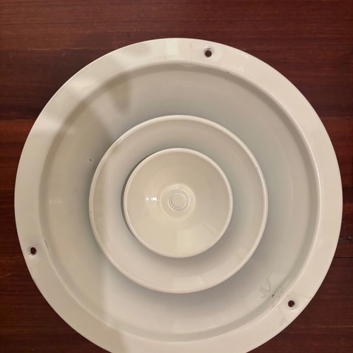Metallic white round ventilation grilles set of 3, like new