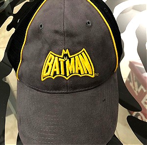 BATMAN CLASSIC 70s LOGO GREY AND BLACK TRUCKER BASEBALL CAP HAT NEW with TAG