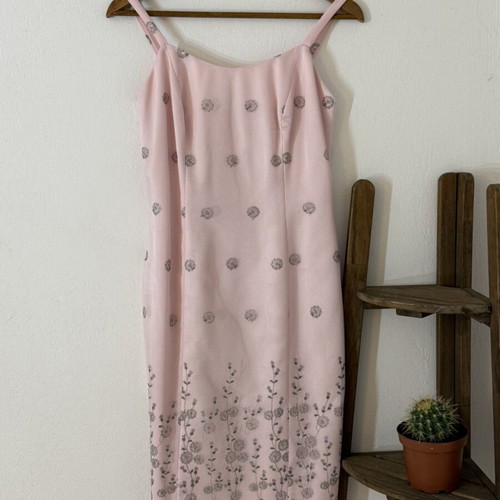 Y2K prom princess midi dress S/M like new, rose and multicolor