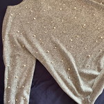 Zara blouse with pearls used, gray, size M