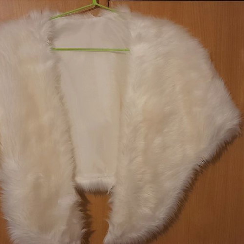 Ecological fur bolero new, white