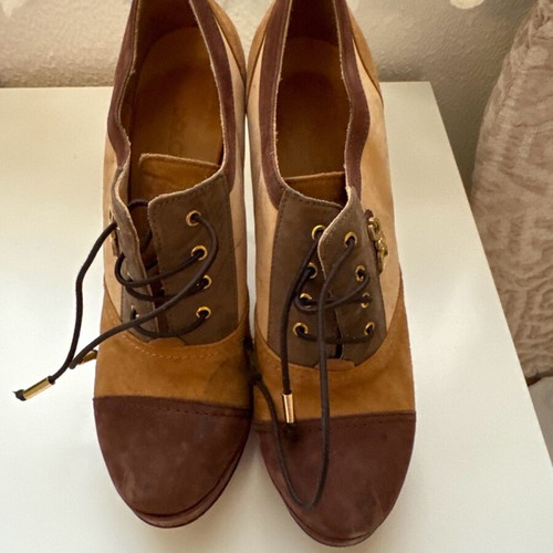Booties used with 12 cm heel, size 38, beige and brown