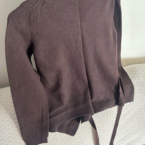 Benetton wool cardigan used, brown, wrap style