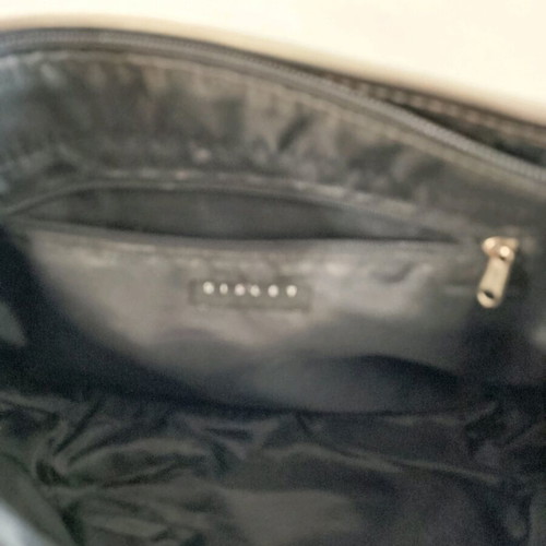 Sisley handbag with strap, black and silver, like new