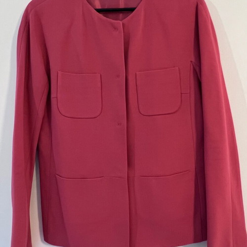 Strenesse women's jacket, fuchsia pink, collarless, minimalist design