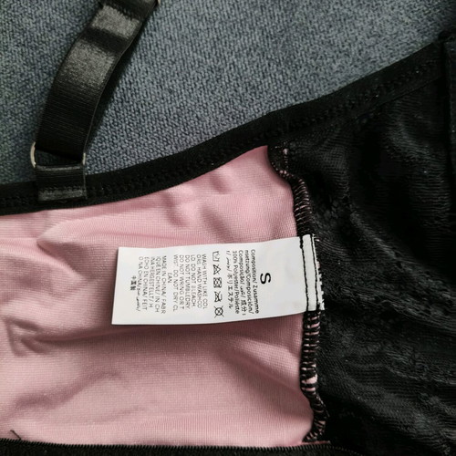 Bralette black pink velvet lace new size S 70-75-80 A-B