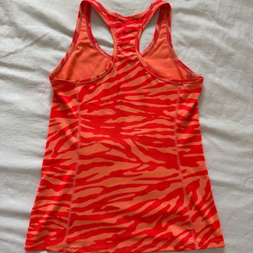 H&M Sport Neon Coral Workout Tank Top used, zebra print, size M