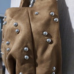 H&M handheld bag light brown with studs new