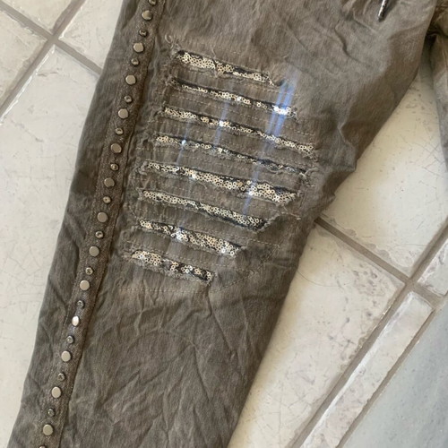 Pants with sequins new, elastic, size M