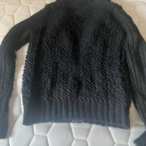Benetton wool cardigan with zipper like new, black