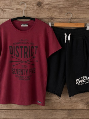 District men's short sleeve t-shirt and sports shorts set like new, size S