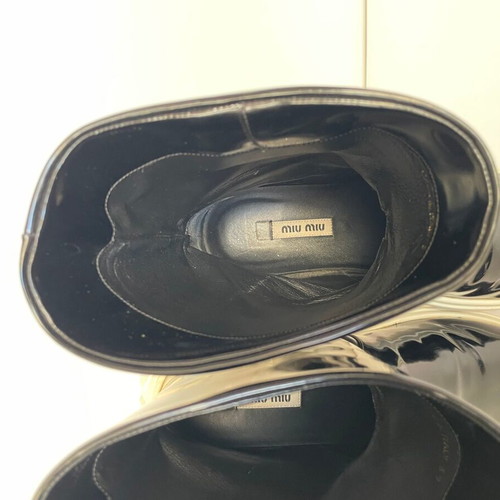 Miu Miu patent rain boots used, black, size 39