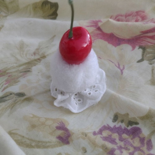 Fruit Cake Hair Clip with Cherry