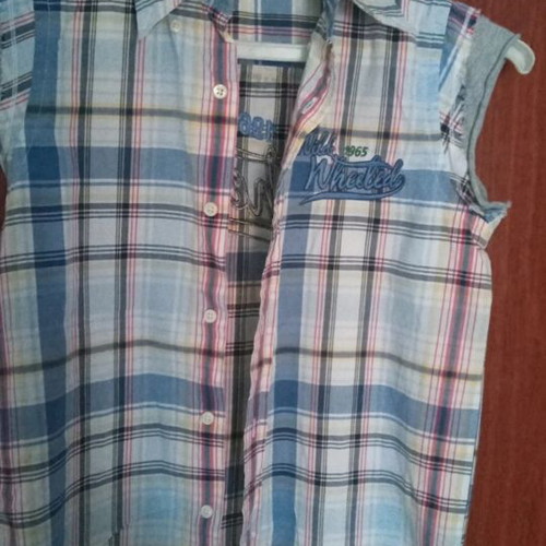 Benetton Boys' Sleeveless Shirt Size 128 cm Like New Blue