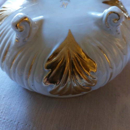 Vintage Capodimonte bowls used 13×8 cm and 11×7 cm with 24k gold