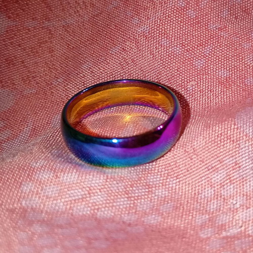 Hematite ring size 5 new, unisex, colorful