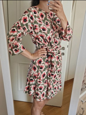 Pepe Jeans floral mini dress, size L, red