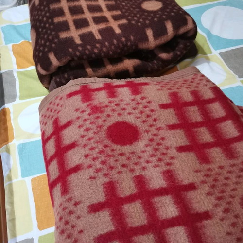 Wool blankets double, new, pack of two, 1.85×1.85 m