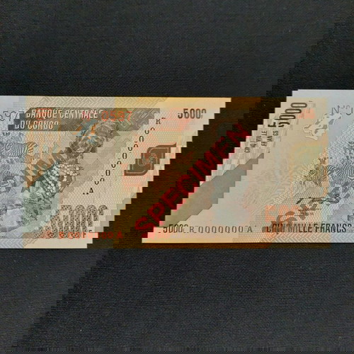 SPECIMEN. CONGO 5 000 FRANCS.