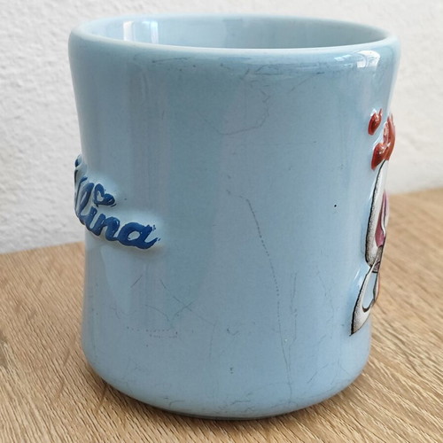 Diddlina Diddl Mug vintage used with 3D design