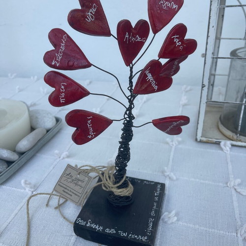 Decorative item new made of wood and wire 20 cm height